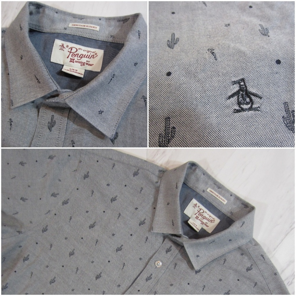 Penguin Nordstrom Cactus Print Button Down L Shirt